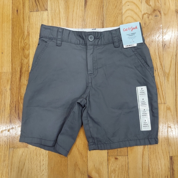 Cat & Jack Other - 📢 NWT Cat & Jack Charcoal Grey Flat Front Boy Shorts (Size: 7)